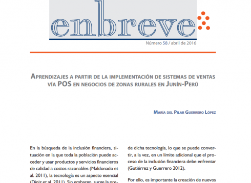 Enbreve 58: Aprendizajes a partir de la Implementación de Sistemas de Ventas Vía POS en Negocios Rurales en Perú-Junín