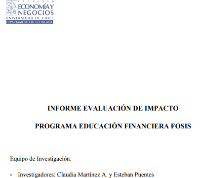 Informe Evaluación Impacto Programa Educación Financiera FOSIS