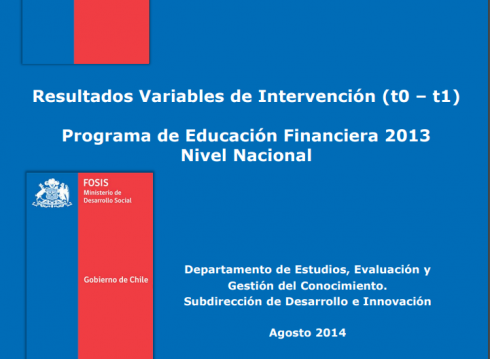 Resultados Variables de Intervención (t0-t1) Programa de Educación 2013 Nivel Nacional