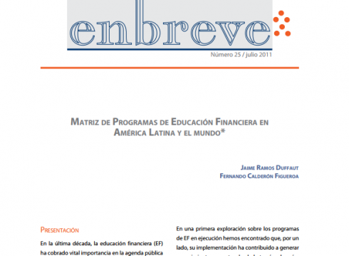 Enbreve 25: Matriz de Programas de Educación Financiera en América Latina y el Mundo