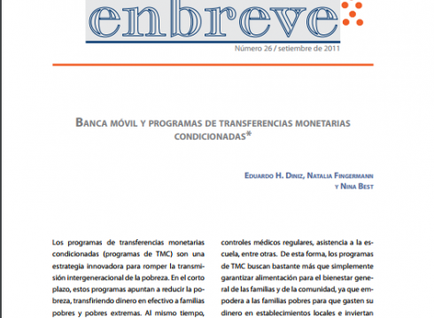 Enbreve 26: Banca Móvil y Programas de Transferencias Monetarias Condicionadas