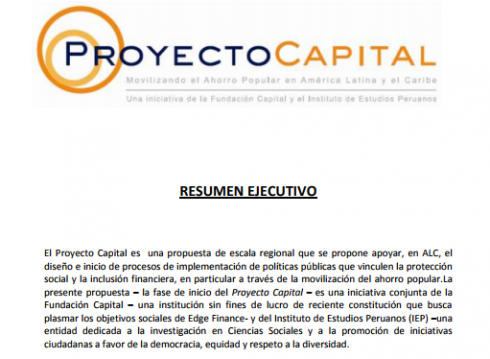 Proyecto Capital. Resumen Ejecutivo