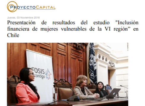 Presentación de Resultados del Estudio “Inclusión Financiera de Mujeres Vulnerables de la VI Región” en Chile
