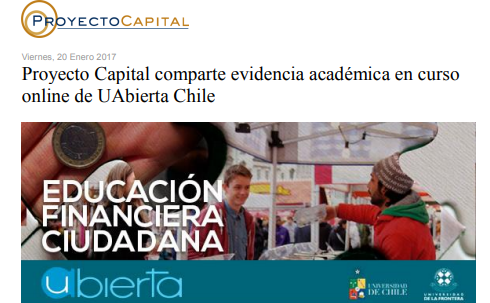 Proyecto Capital Comparte Evidencia Académica en Curso Online de UAbierta Chile
