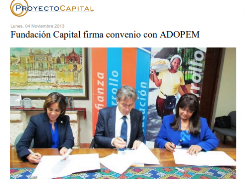 Fundación Capital Firma Convenio con ADOPEM