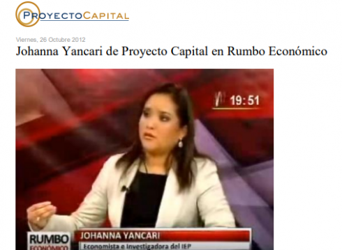 Johanna Yancari de Proyecto Capital en Rumbo Económico