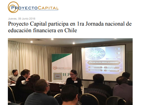Proyecto Capital Participa en 1ra Jornada Nacional de Educación Financiera en Chile