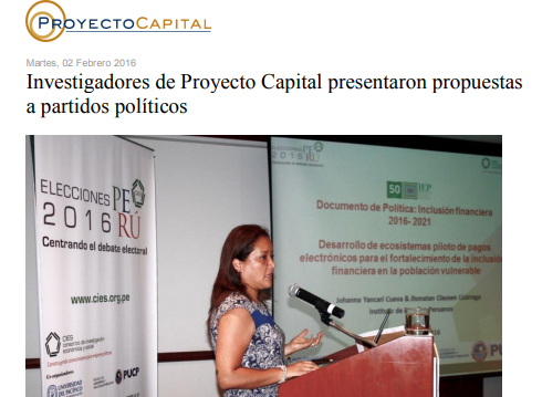 Investigadores de Proyecto Capital Presentaron Propuestas a Partidos Políticos