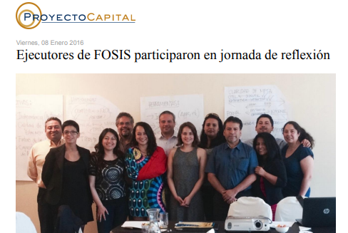Ejecutores de FOSIS Participaron en Jornada de Reflexión