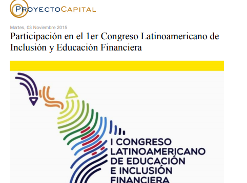 Participación en el 1er Congreso Latinoamericano de Inclusión y Educación Financiera