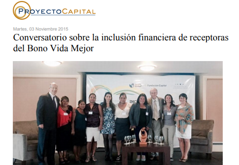 Conversatorio sobre la Inclusión Financiera de Receptoras del Bono Vida Mejor