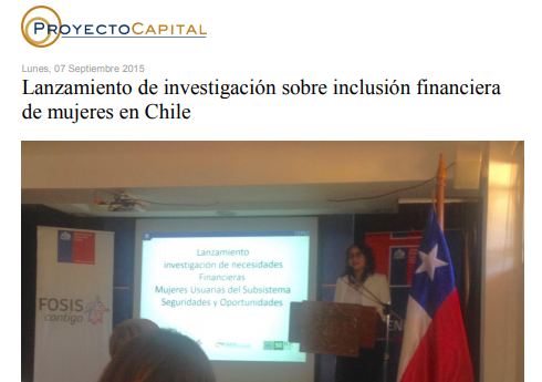 Lanzamiento de Investigación sobre Inclusión Financiera de Mujeres en Chile