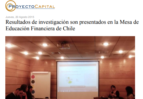Resultados de Investigación son Presentados en la Mesa de Educación Financiera de Chile