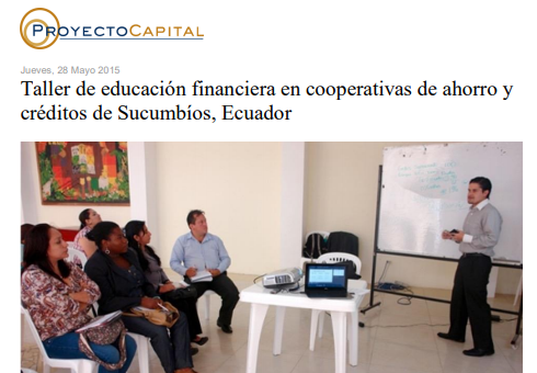 Taller de Educación Financiera en Cooperativas de Ahorro y Créditos de Sucumbíos, Ecuador