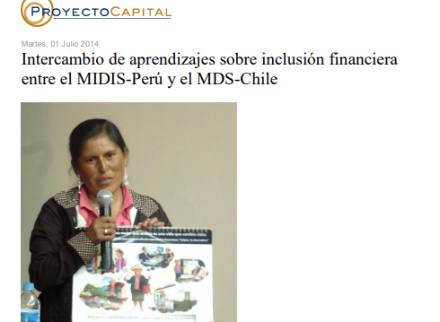 Intercambio de Aprendizajes sobre Inclusión Financiera entre el MIDIS-Perú y el MDS-Chile