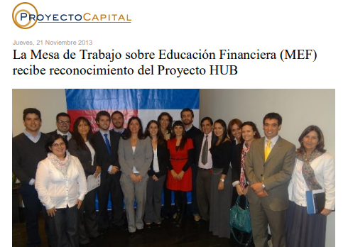 La Mesa de Trabajo sobre Educación Financiera (MEF) Recibe Reconocimiento del Proyecto HUB