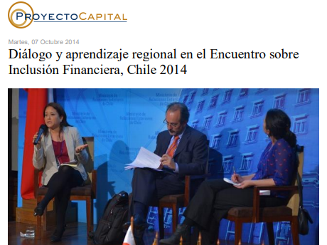Diálogo y Aprendizaje Regional en el Encuentro sobre Inclusión Financiera, Chile 2014